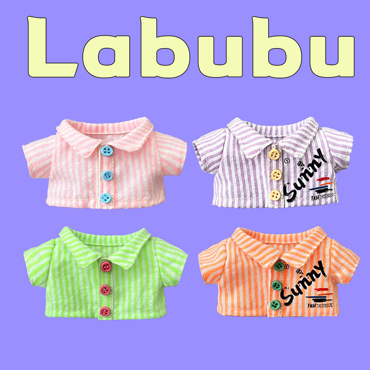 ¡Lea antes de comprar! Patrón de ropa para muñeca LABUBU Macaron: Patrón en inglés, sin margen de costura, videotutorial, sin reembolso.