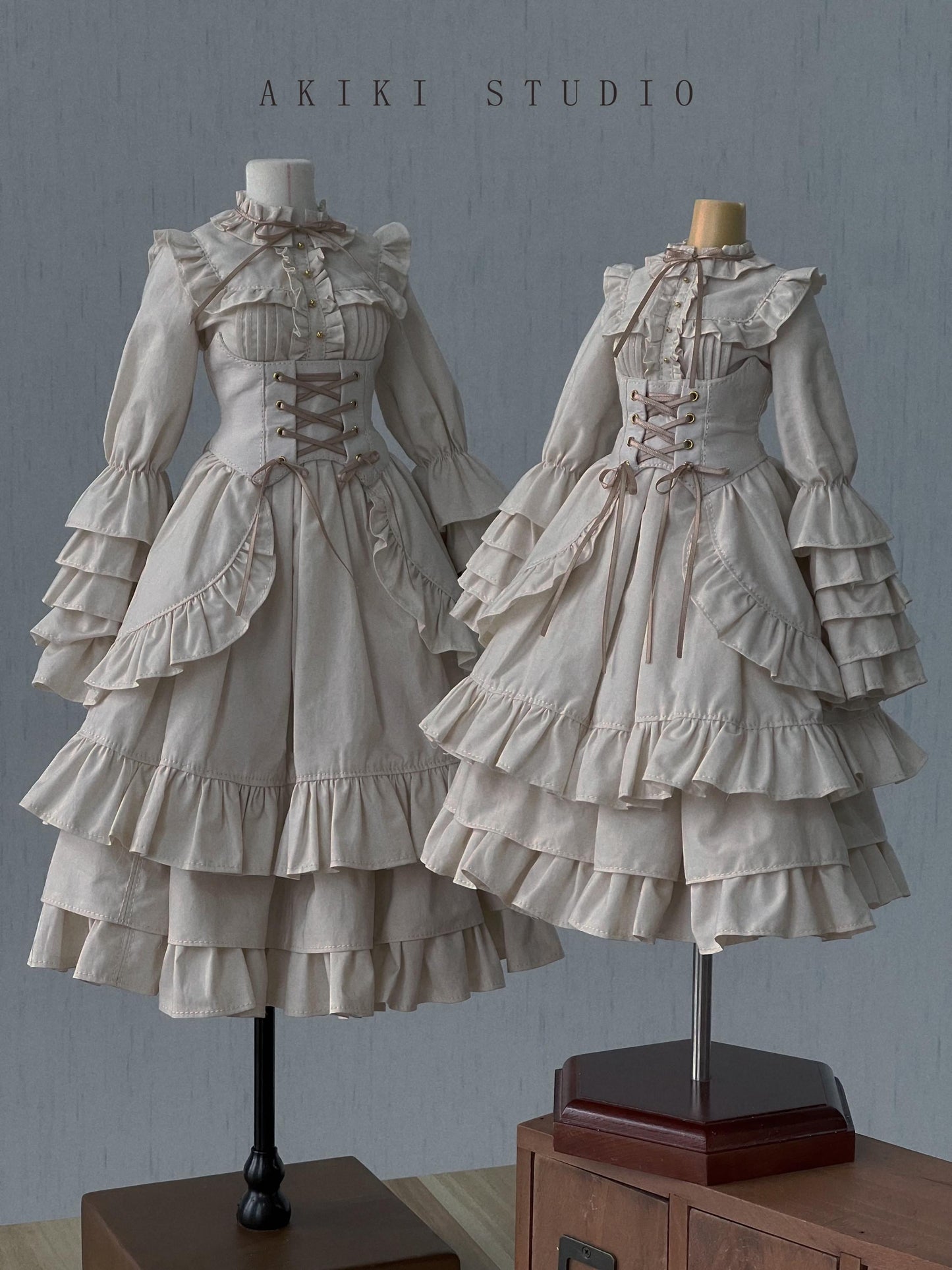 阿吉 BJD 1/4 BJD DOLL Patterns Victoria Style Puff Sleeve Dress- no seam allowance included