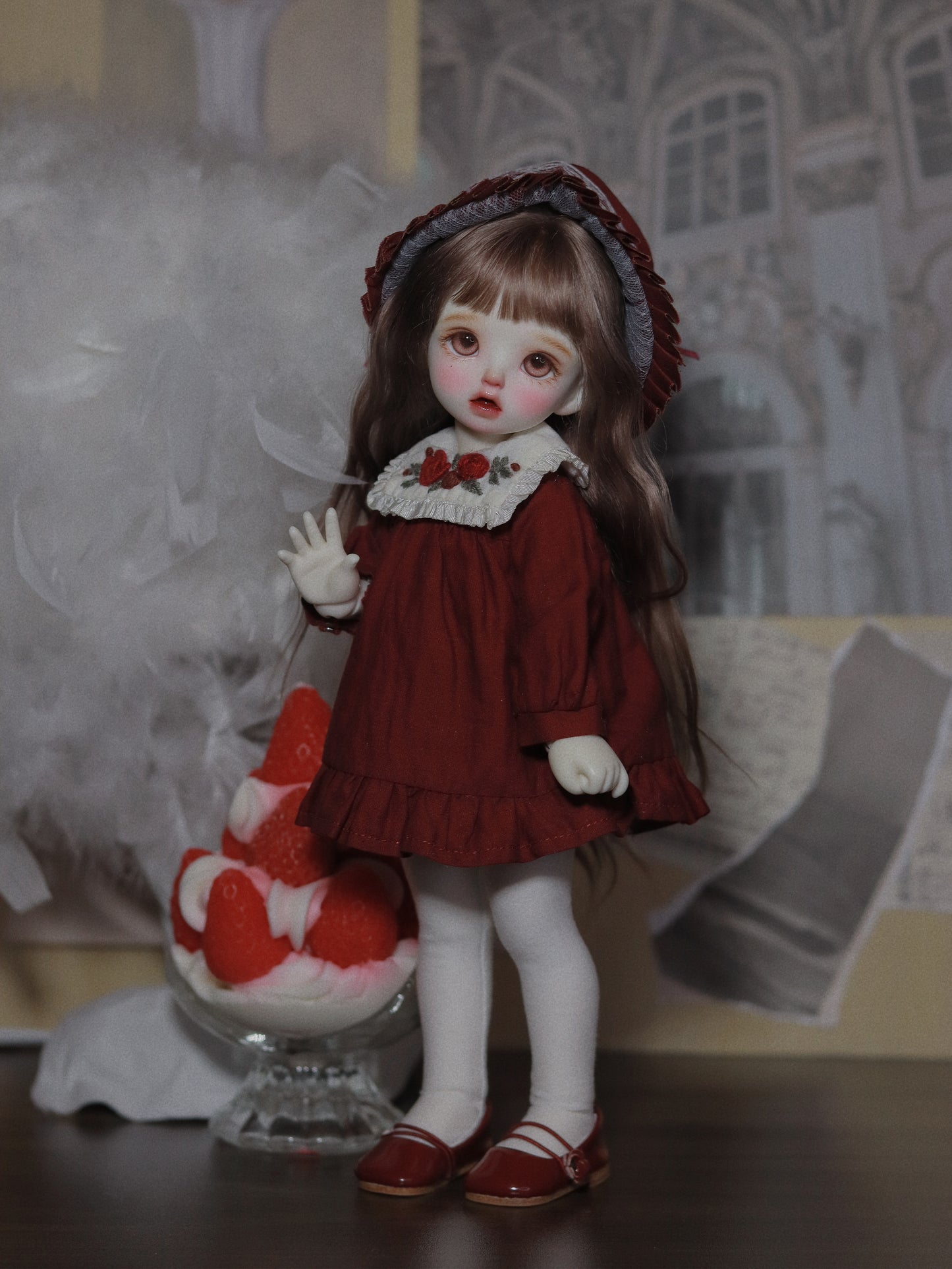 阿吉 BJD 1/6 YoSD BJD DOLL cloth Patterns- Rosey -Digital Download