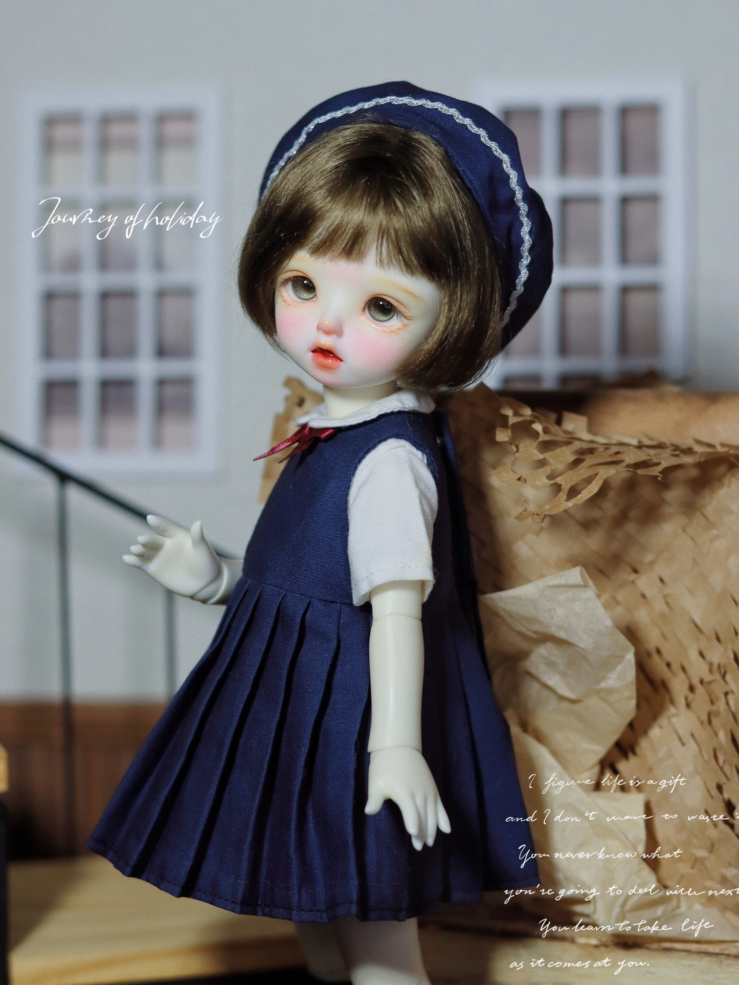 阿吉 BJD 1/6 YoSD BJD DOLL cloth Patterns- school day -Digital Download