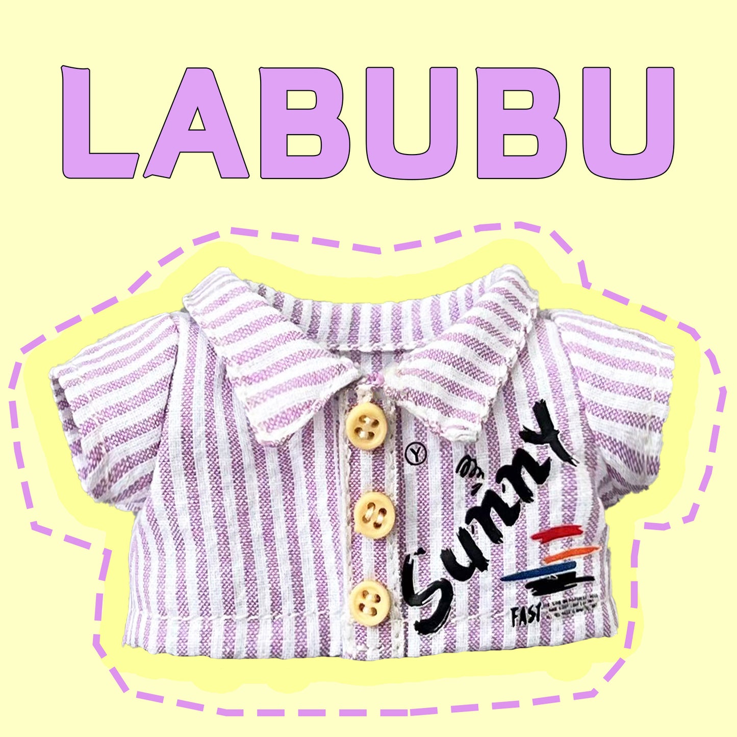 ¡Lea antes de comprar! Patrón de ropa para muñeca LABUBU Macaron: Patrón en inglés, sin margen de costura, videotutorial, sin reembolso.