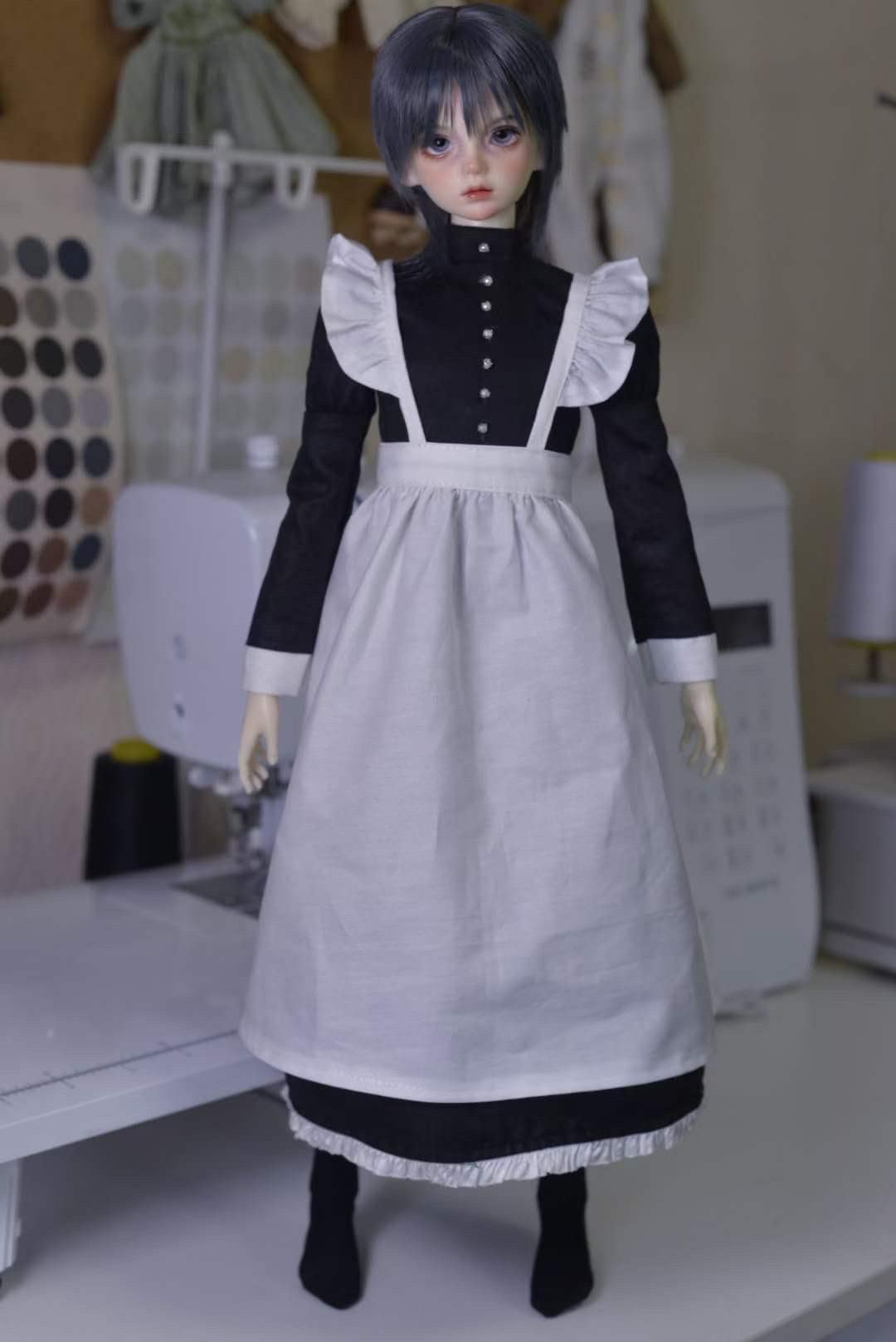 阿吉 BJD 1/4 DOLL Cloth Patterns Dress- Maid Dress afternoon tea time