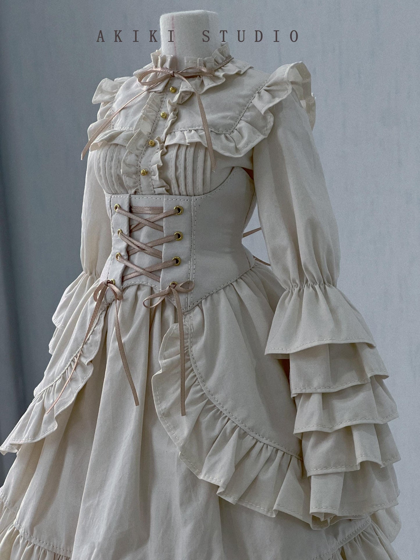 阿吉 BJD 1/3 SDGR DOLL Patterns Victoria Style Puff Sleeve Dress