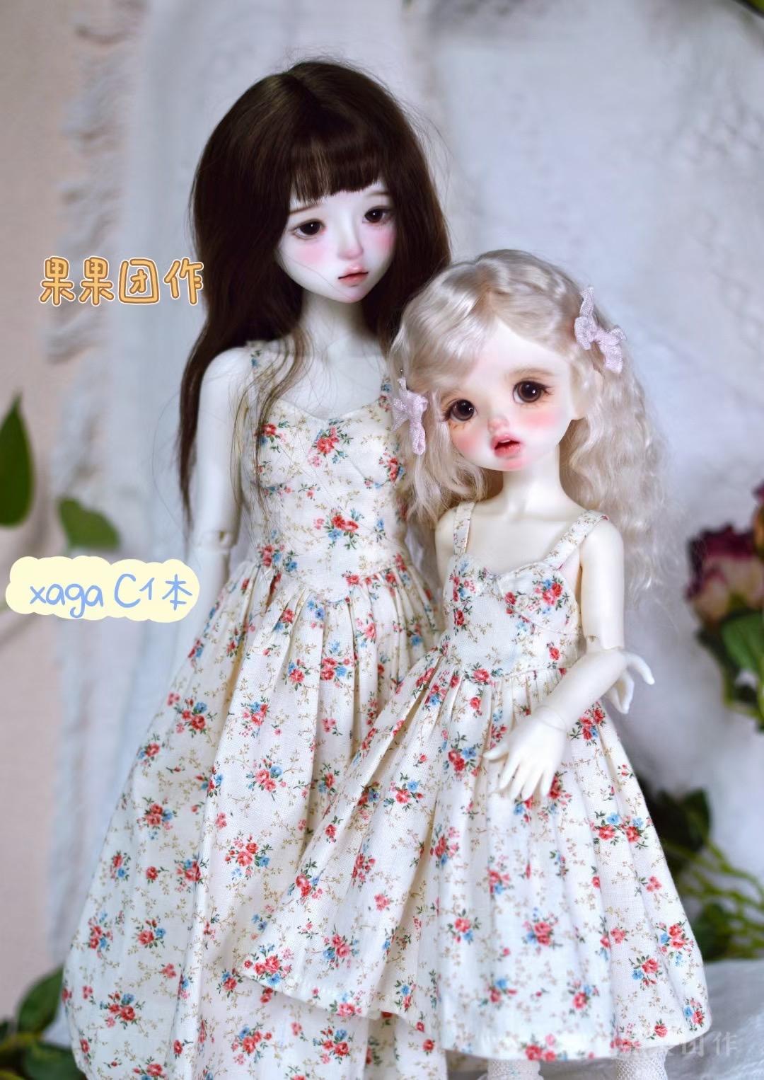 果果 1/6 BJD Doll Dress Pattern - Summer : strap dress and cardigan- with seam allowance