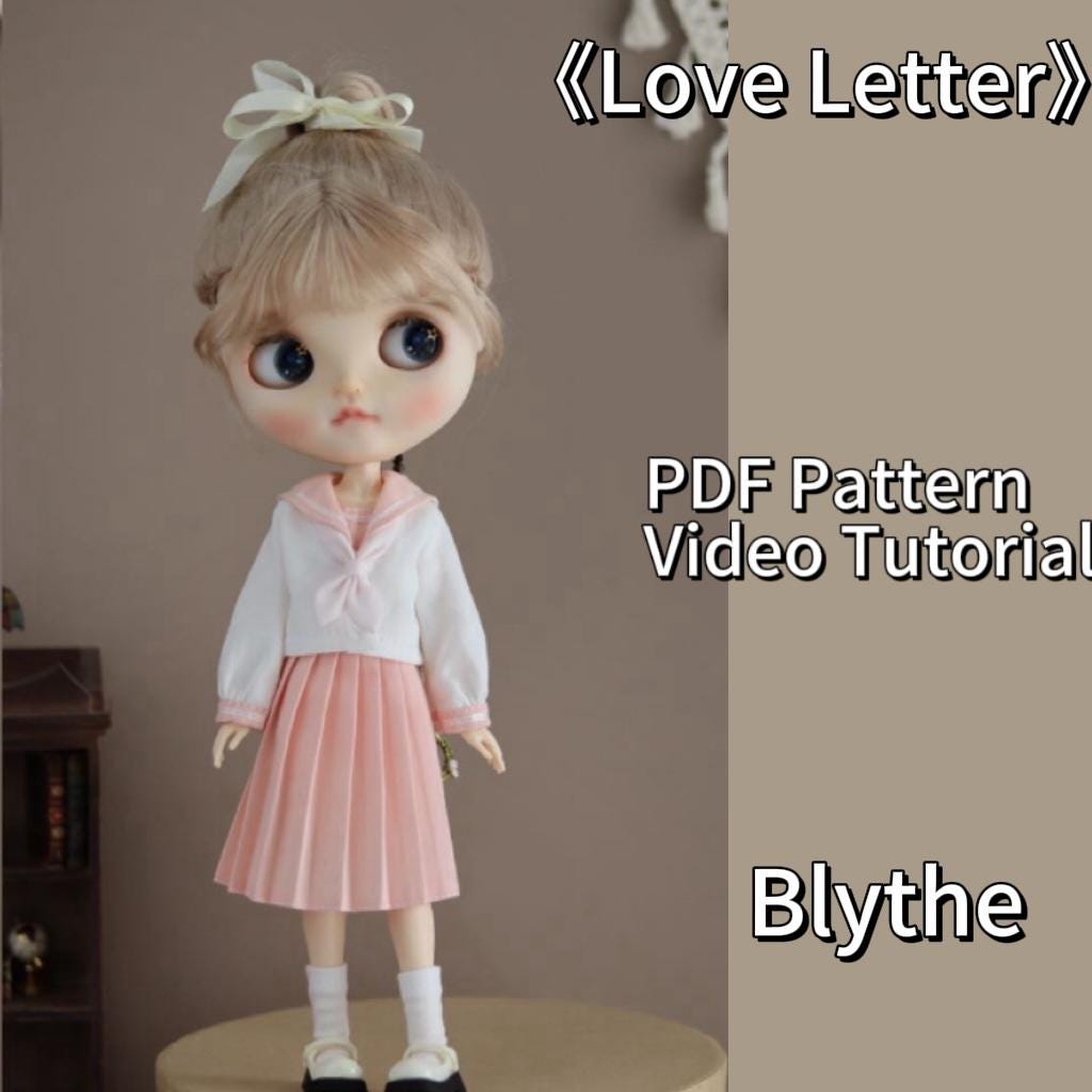 Patrón de vestido para muñeca Blythe - Love Letter (sin margen de costura incluido)