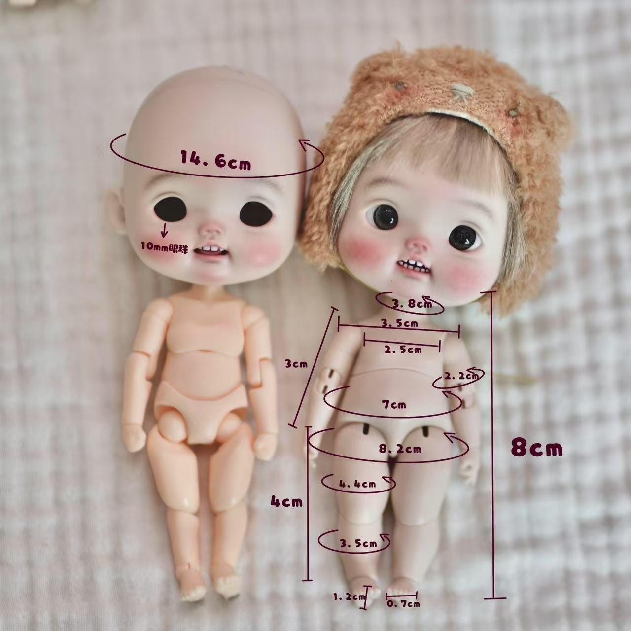 小Mer OB11 Obitsu DOLL Patterns Bunny Dress with Hat set: 7 Items: Hat, Tie, Shirt, Vest Dress, Belt, Gun Holster, Socks-no seam allowance