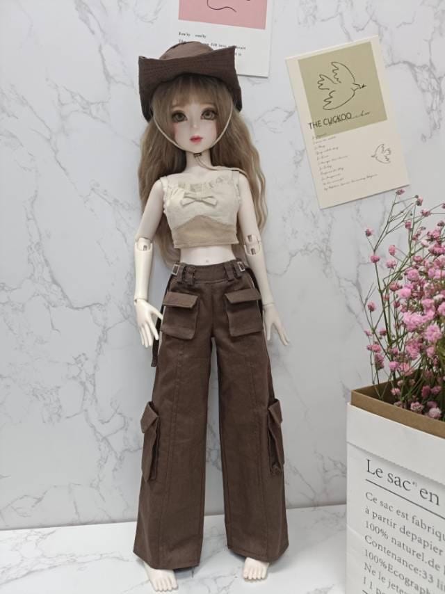 阿彩 1/4 BJD Doll Dress Pattern - Cargopants, skirt, hat, outerwear and spaghetti strap-inclue 5mm seam allowance