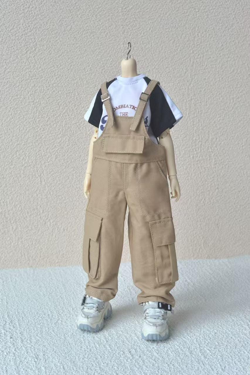 阿吉 BJD 1/4 DOLL Cloth Patterns -5 Pattern Bundle! Overalls -Long, Overalls Short, Jumpsuit, T-shirt, Short Sleeve shirts.