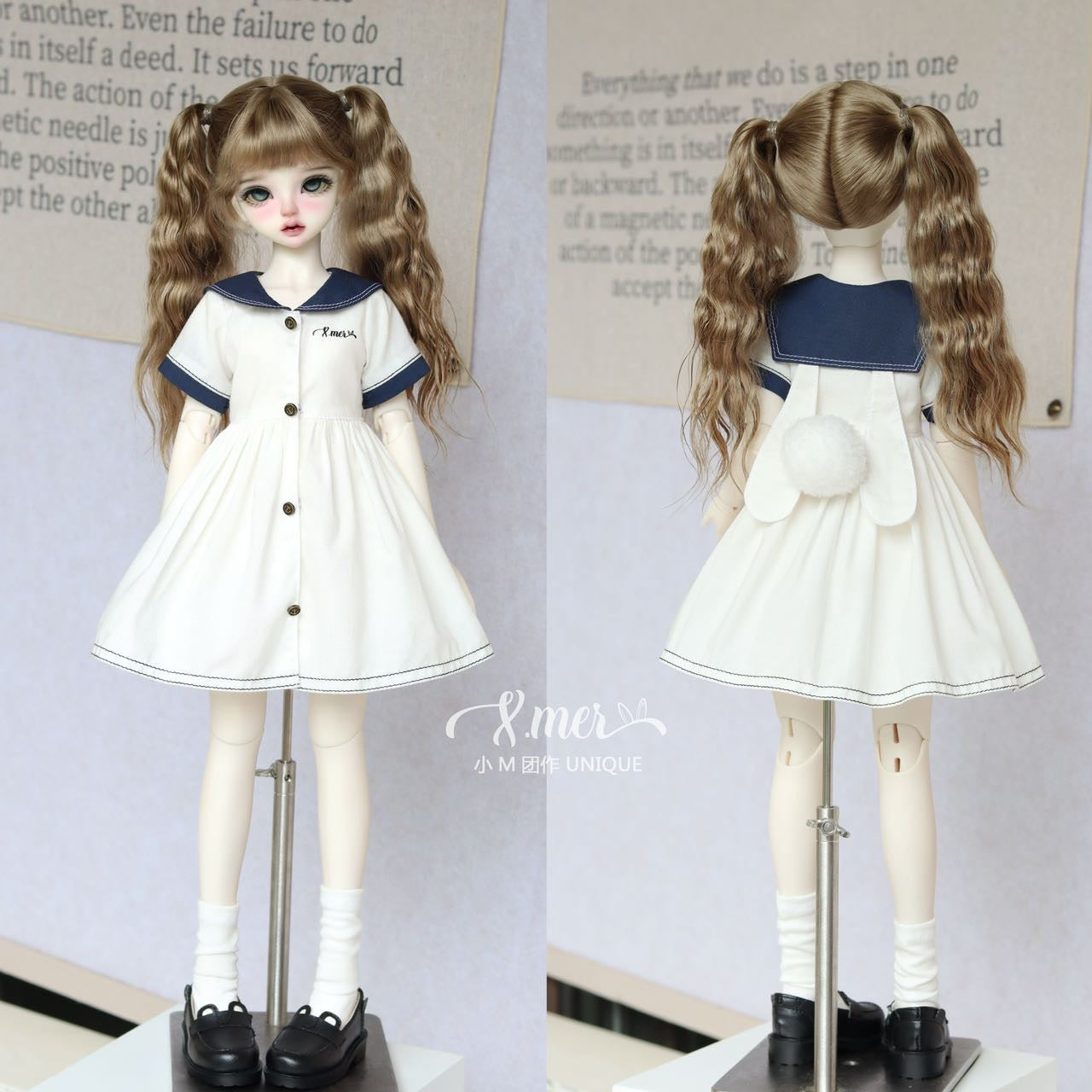 小Mer BJD 1/4 BJD DOLL Clothes Patterns -Sailor Bunny no seam allowance included