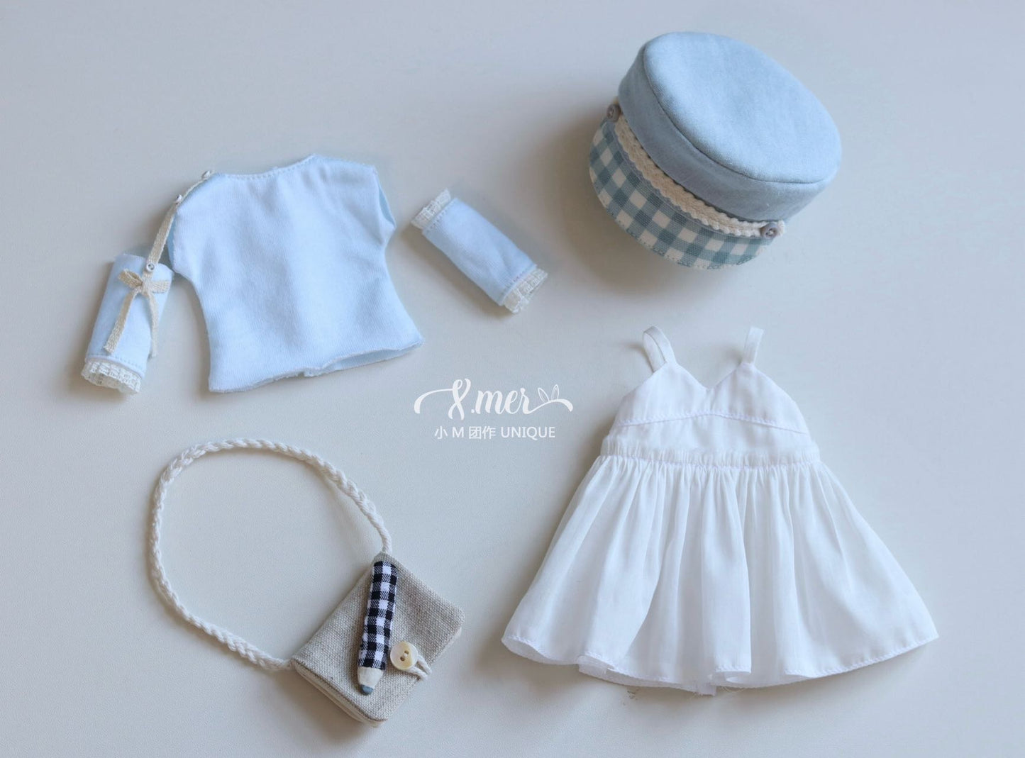 小Mer BJD 1/6 BJD DOLL Clothes Dress Patterns -Minty Tea-no seam allowance included