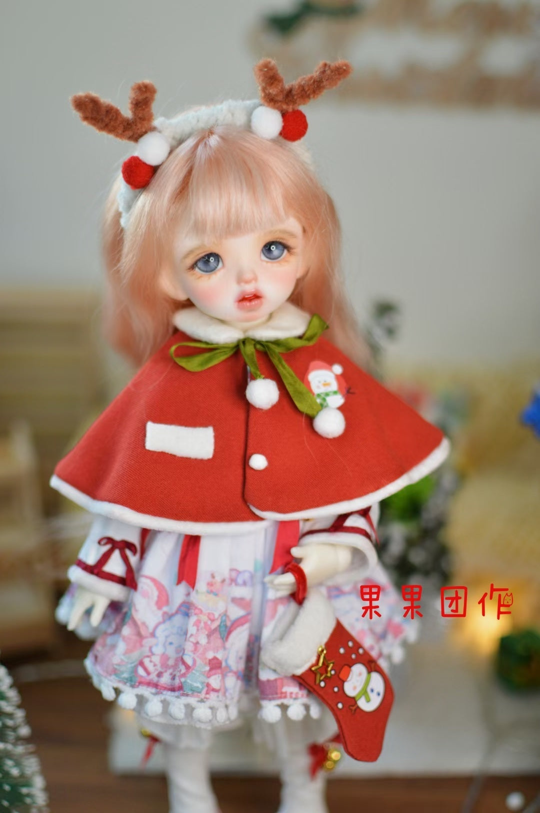 果果 1/6 BJD Doll Dress Pattern - xmas dress- seam allowance include