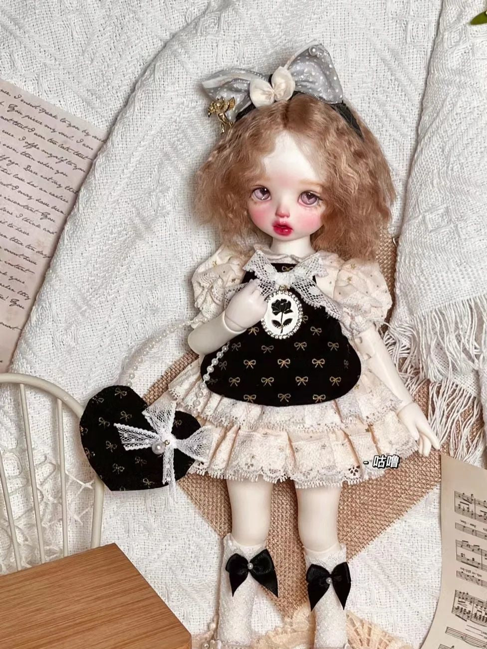 果果 1/6 BJD Doll Dress Pattern - Caked dress with apron- seam allowance include