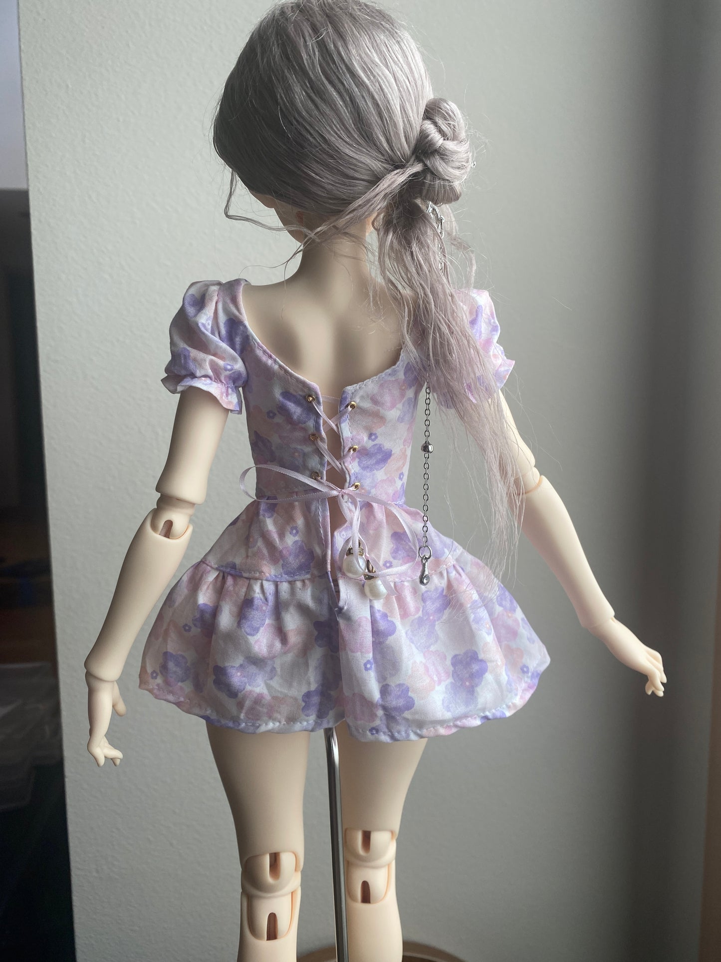 Lavender Bloom Puff Dress – Ready-Made Outfit | Fits 1/4 BJD (Bust 16–19cm, Waist 11–13cm)
