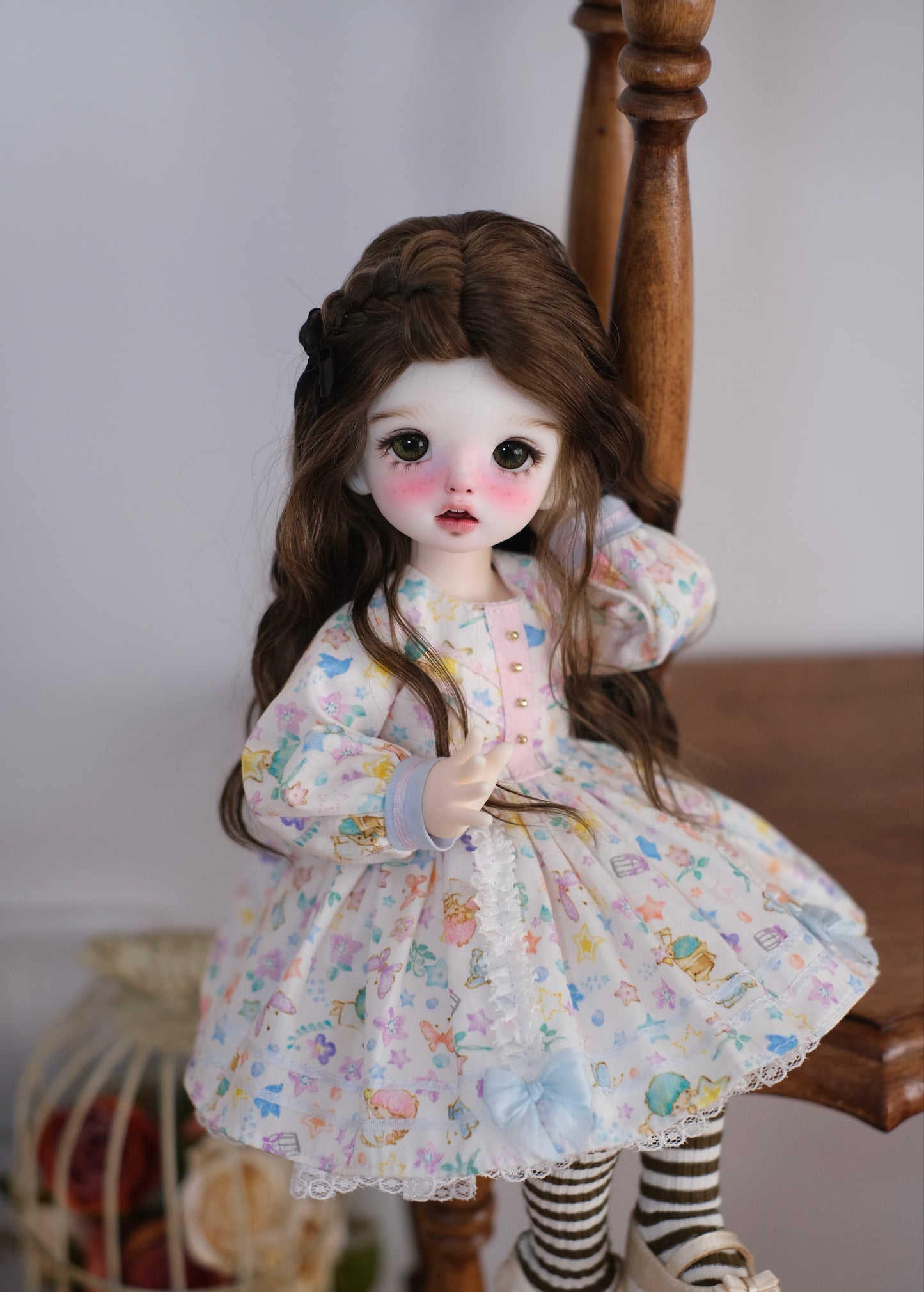 果果 1/6 BJD Doll Dress Pattern - Navy Dress set- with seam allowance