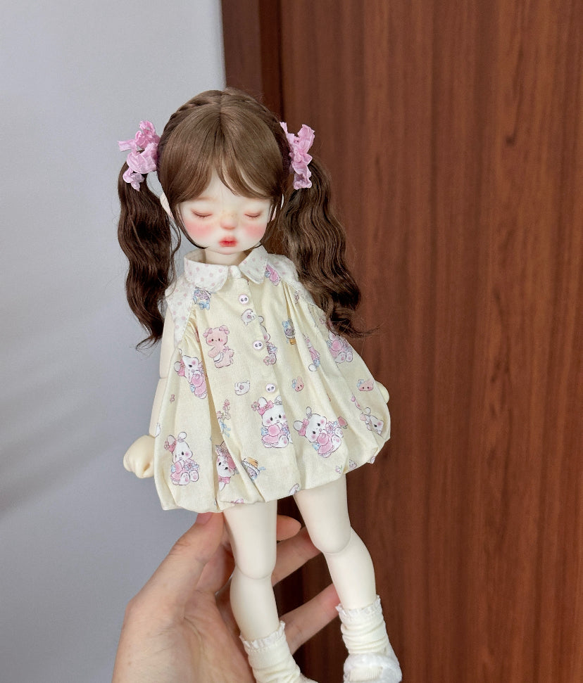 果果 1/6 BJD Doll Dress Pattern - Collar Bubble dress- seam allowance include
