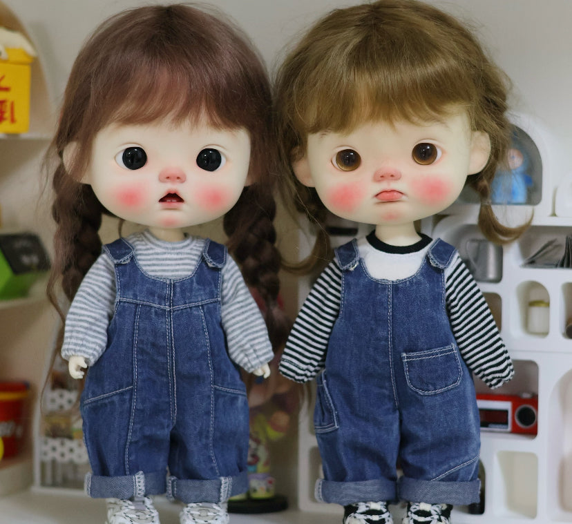果果 1/6 BJD Doll Dress Pattern - Shirt and Overall set seam allowance include
