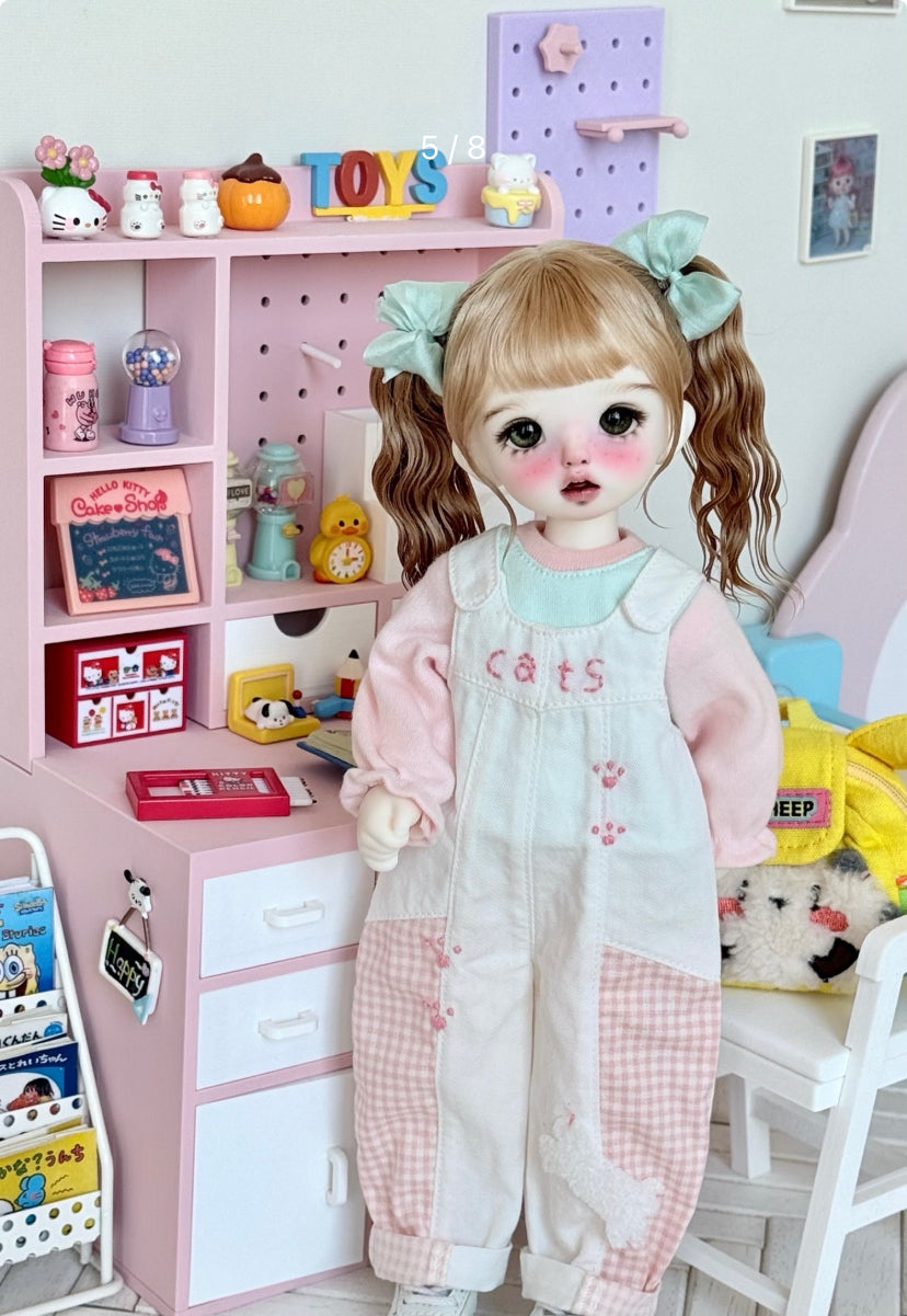 果果 1/6 BJD Doll Dress Pattern - Shirt and Overall set seam allowance include