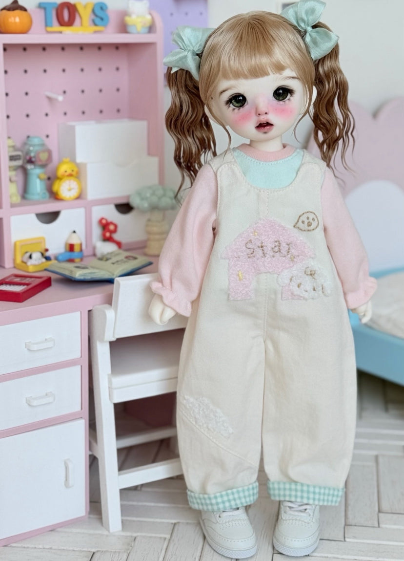 果果 1/6 BJD Doll Dress Pattern - Shirt and Overall set seam allowance include