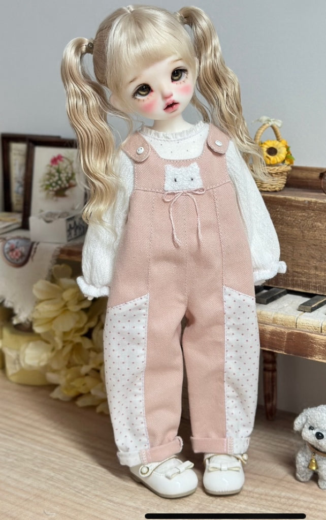 果果 1/6 BJD Doll Dress Pattern - Shirt and Overall set seam allowance include