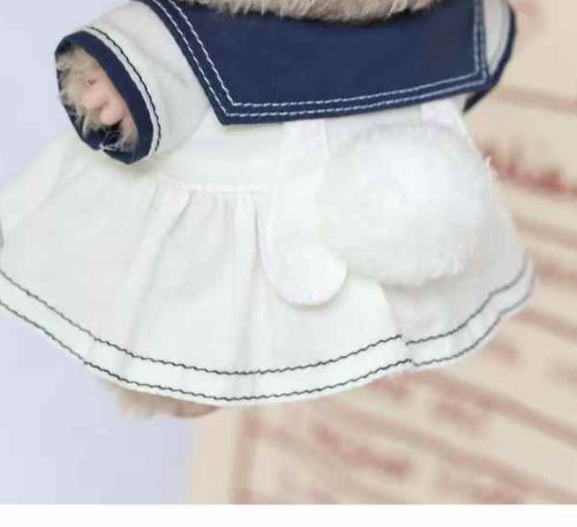 Fantasy Monster Doll 15.5–17cm Sailor Bunny Outfit Pattern – PDF + Video Tutorial | Macaron Style