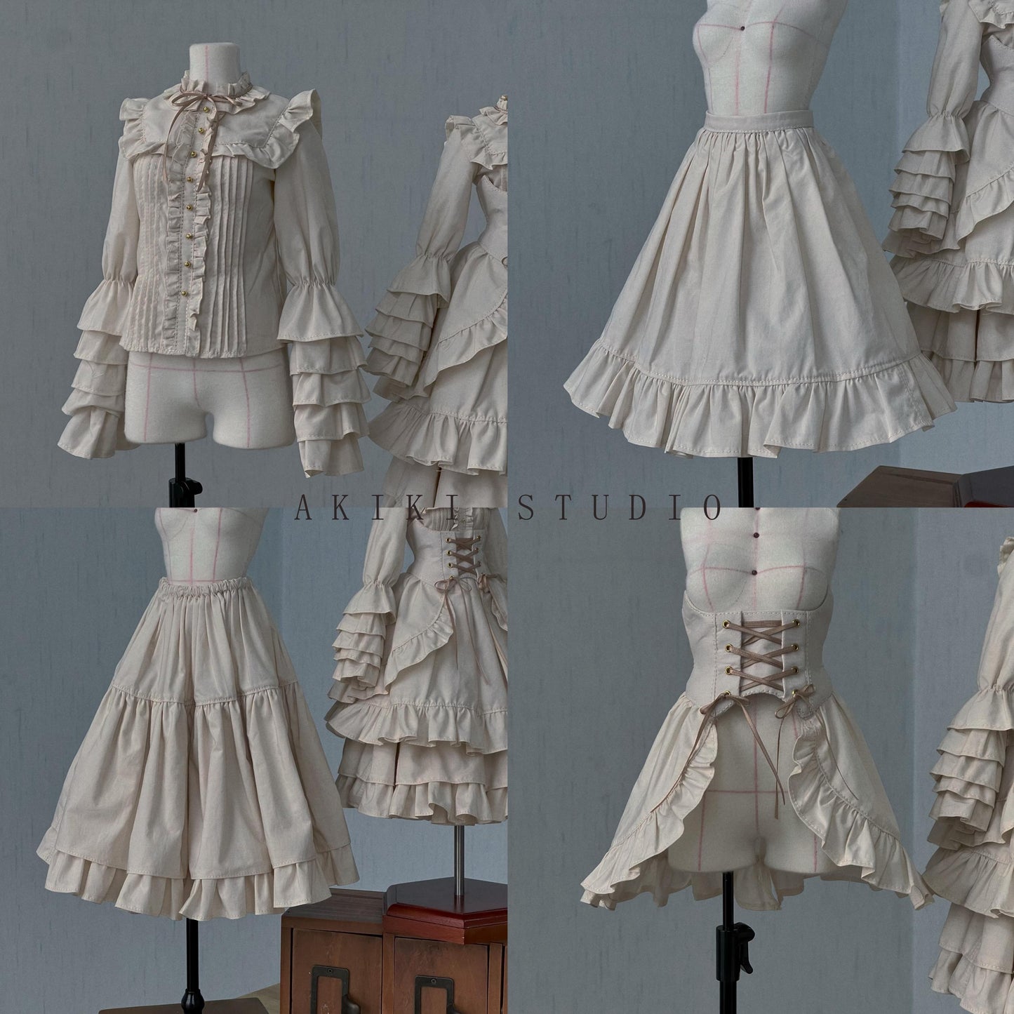 阿吉 BJD 1/4 BJD DOLL Patterns Victoria Style Puff Sleeve Dress- no seam allowance included