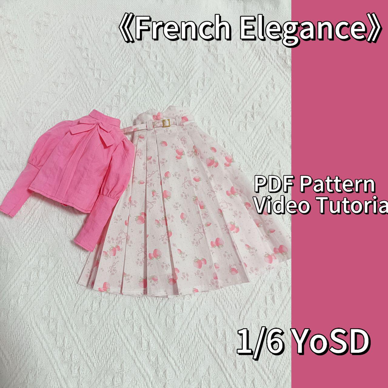阿彩 1/6 BJD Doll Dress Pattern - French Eleganceinclue 5mm seam allowance