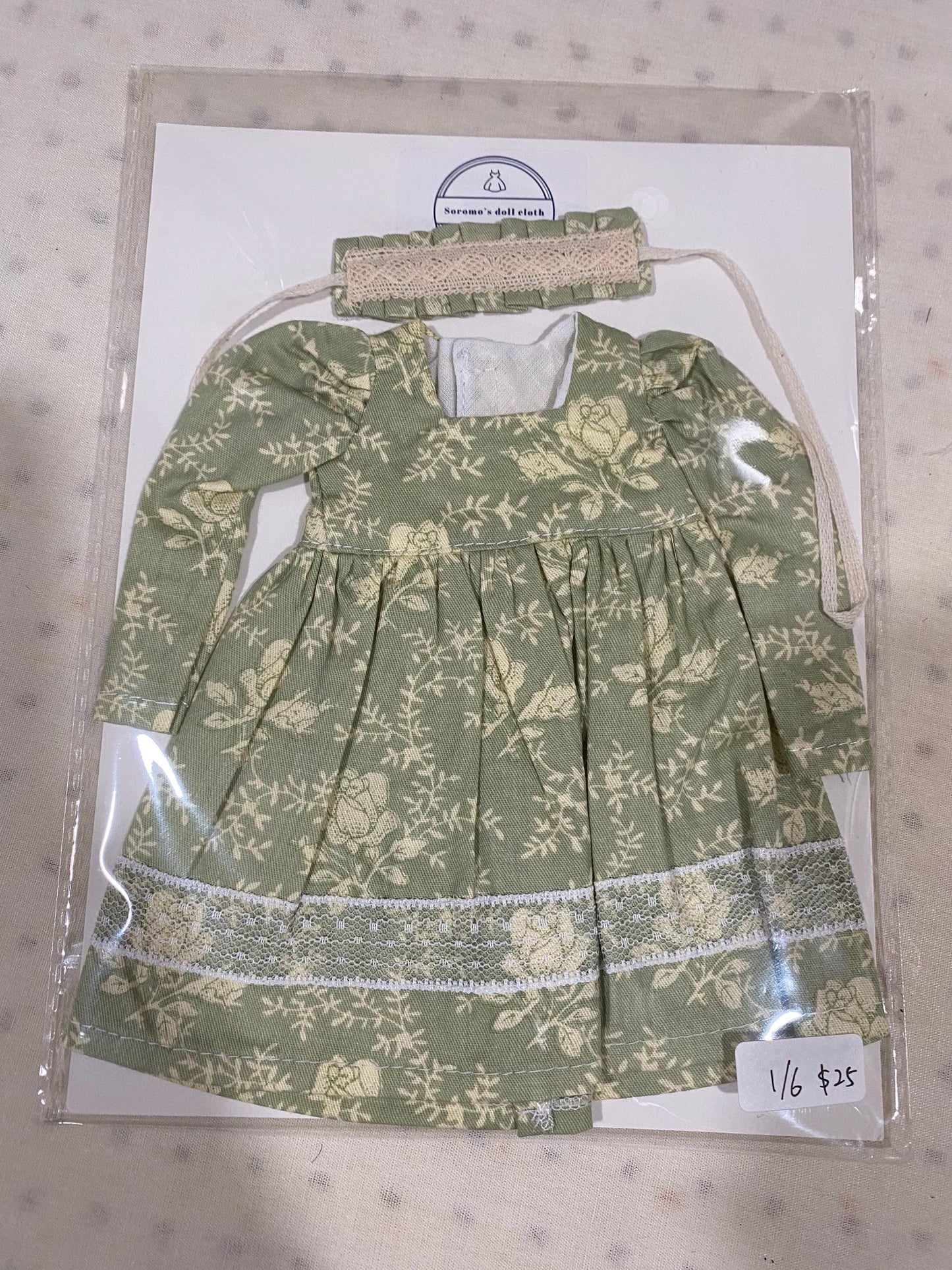 1/6 BJD YOSD clothes dress- vintage style 2 color abailabe. with hair band
