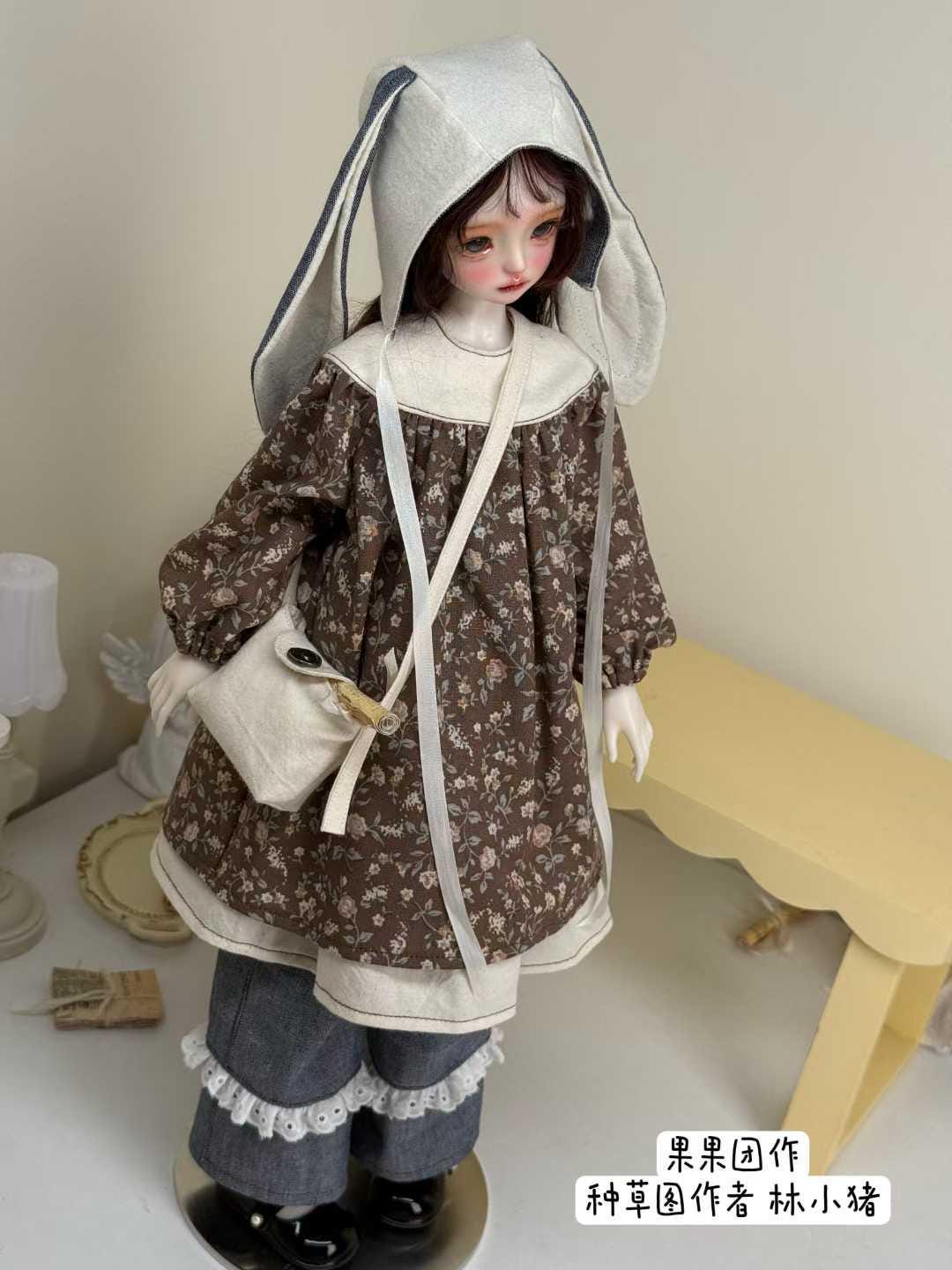 果果 1/4 BJD Doll Dress Pattern - Bunny -no seam allowance