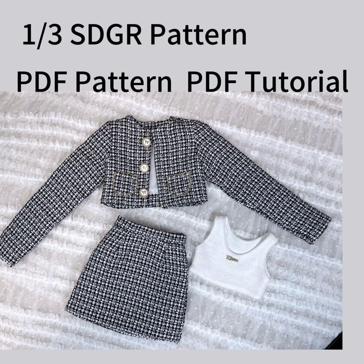 阿吉 BJD 1/3 SDGR DOLL Patterns French Coat Skirt set