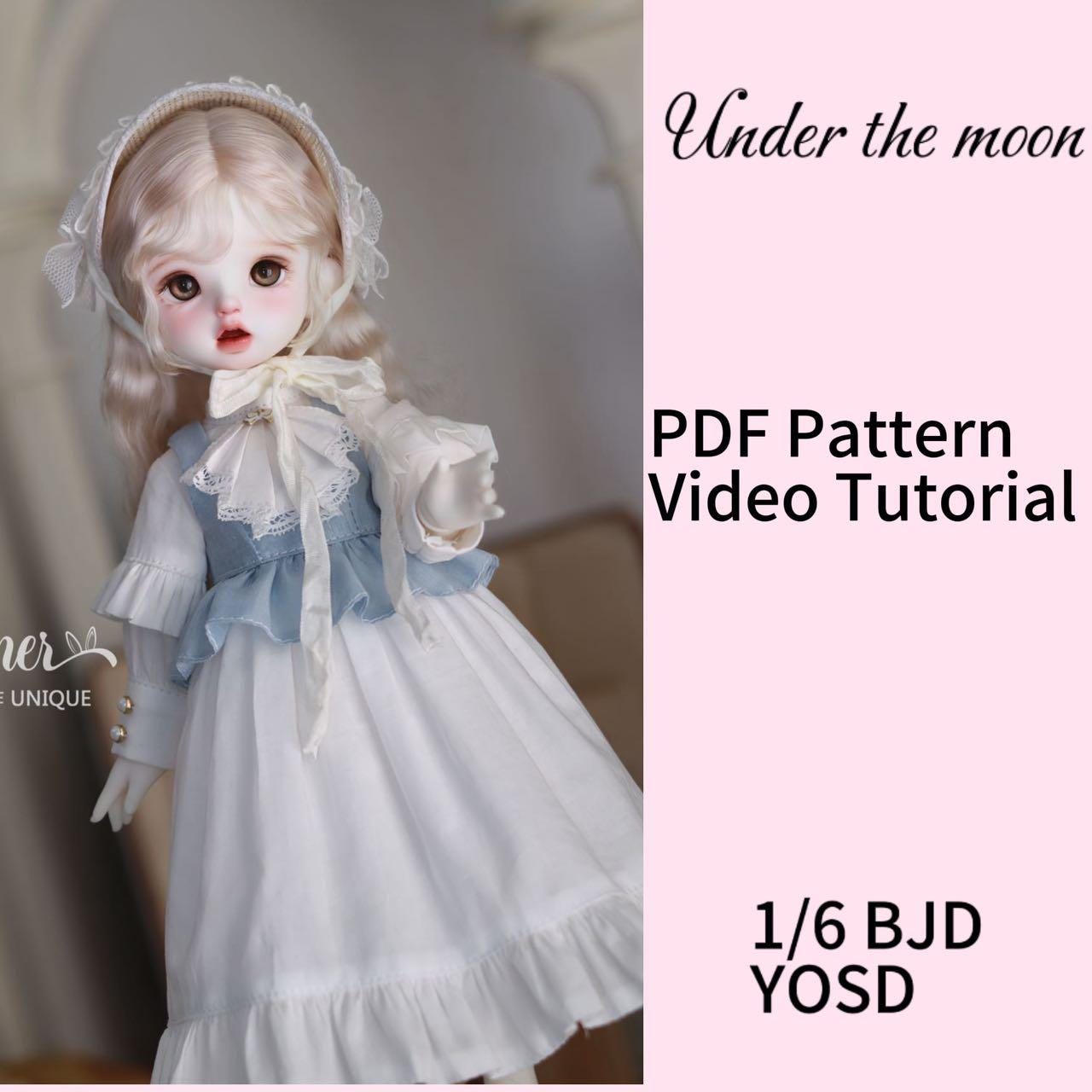 小Mer BJD 1/6 BJD DOLL Patterns - Under the moon--no seam allowance included