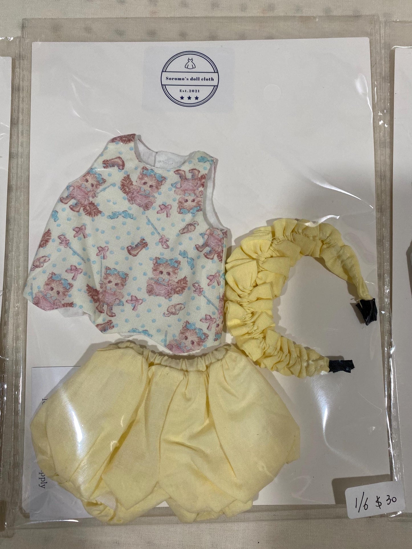 1/6 BJD YOSD clothes with hairband - 3 piece set