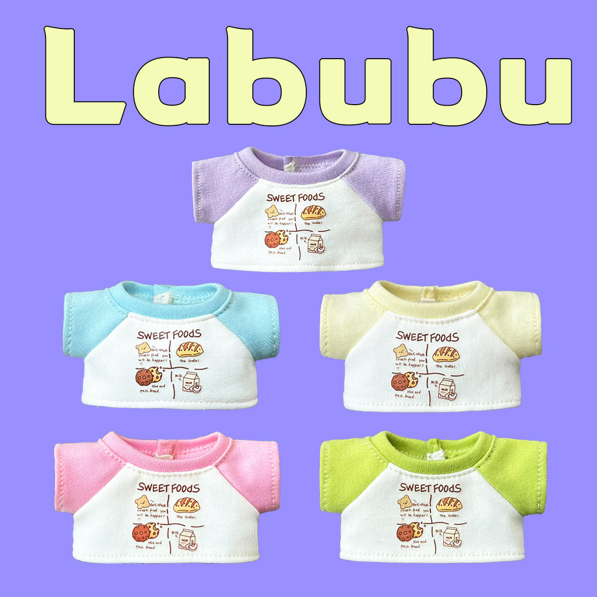 ¡Lea antes de comprar! Patrón de ropa para muñeca LABUBU Macaron: Patrón en inglés, sin margen de costura, videotutorial, sin reembolso.