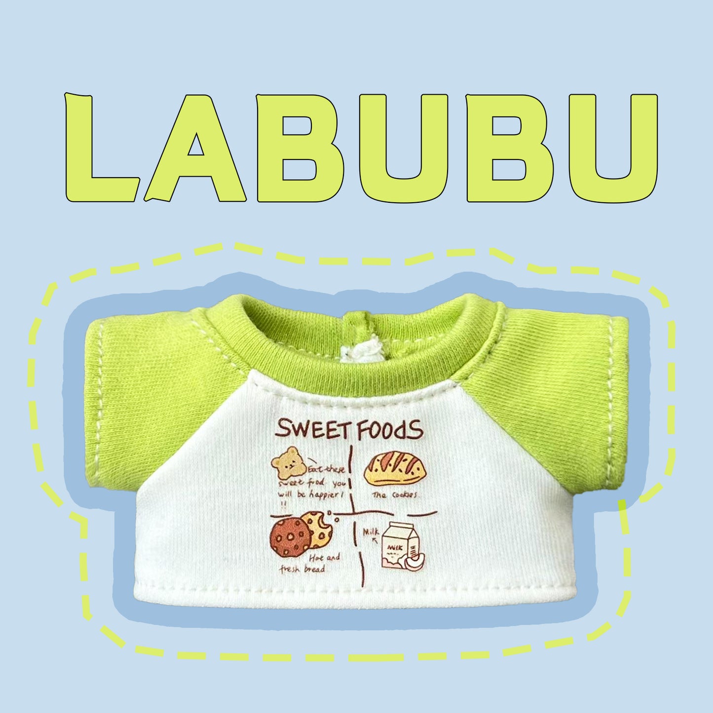 ¡Lea antes de comprar! Patrón de ropa para muñeca LABUBU Macaron: Patrón en inglés, sin margen de costura, videotutorial, sin reembolso.
