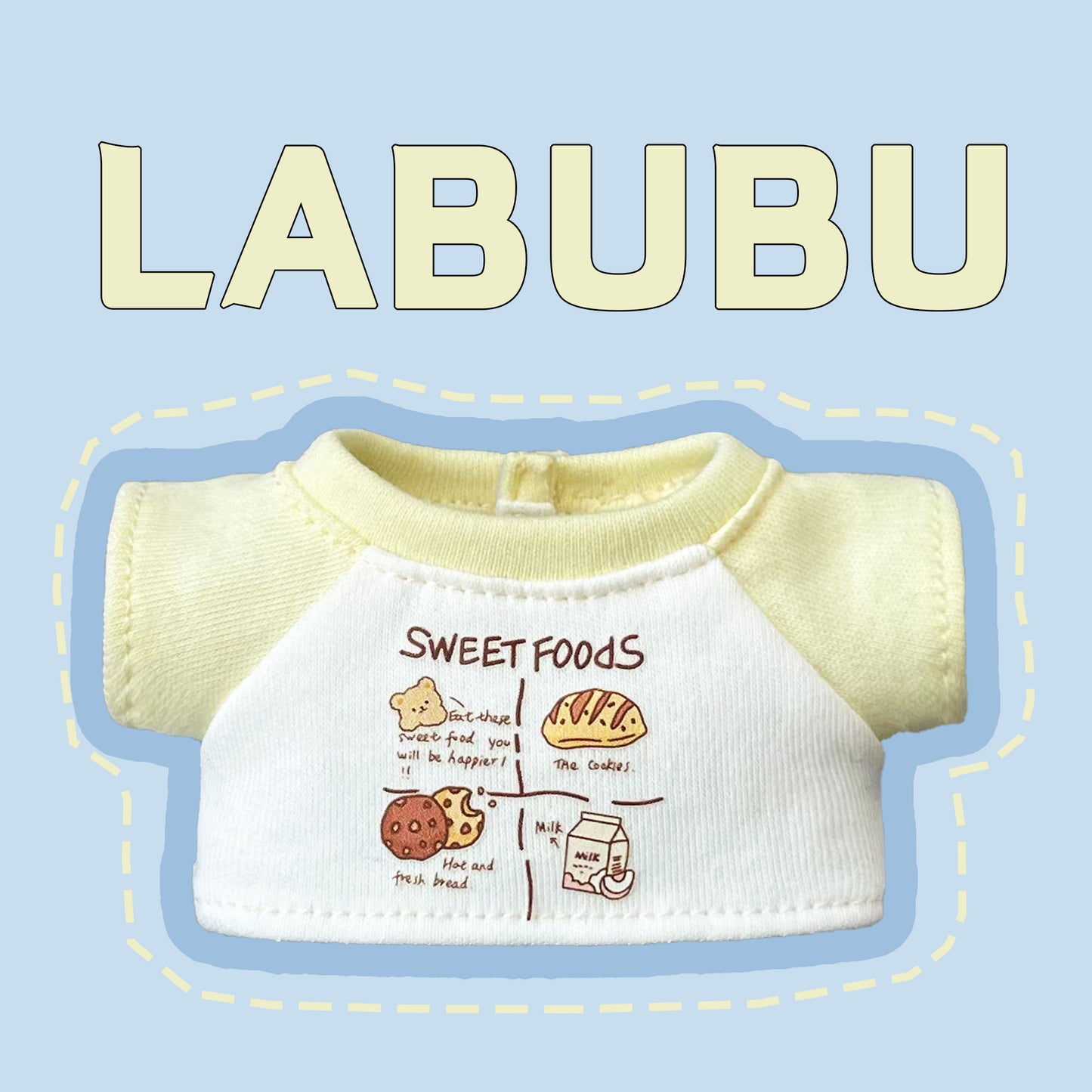 ¡Lea antes de comprar! Patrón de ropa para muñeca LABUBU Macaron: Patrón en inglés, sin margen de costura, videotutorial, sin reembolso.