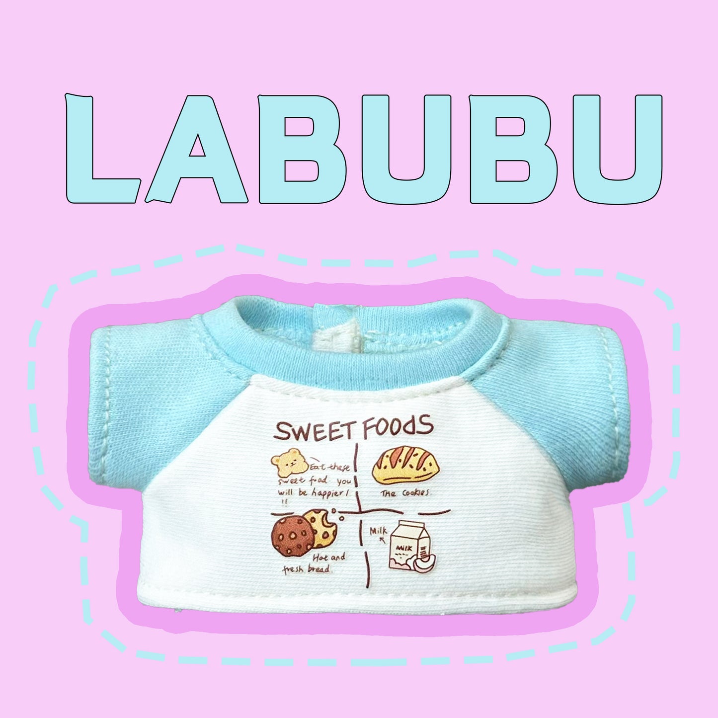 ¡Lea antes de comprar! Patrón de ropa para muñeca LABUBU Macaron: Patrón en inglés, sin margen de costura, videotutorial, sin reembolso.
