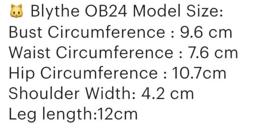 小Mer Blythe OB 24 DOLL Patterns -YEZI-no seam allowance included