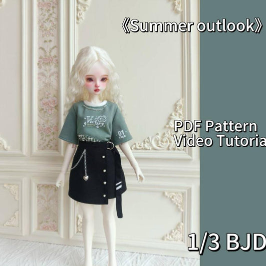 阿彩 1/3 BJD Doll Dress Pattern - Summer Outlookinclue 5mm seam allowance