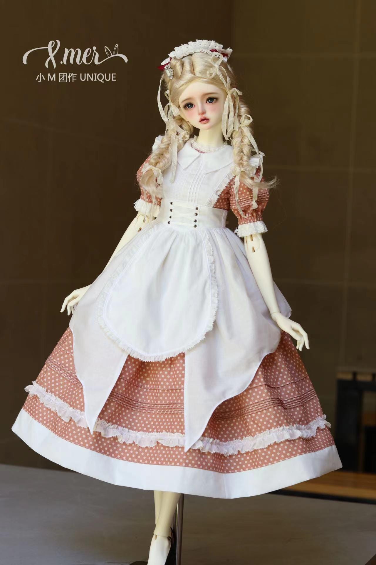 小Mer BJD 1/3 BJD DOLL Patterns - British Maid Dress with Apron-no seam allowance included