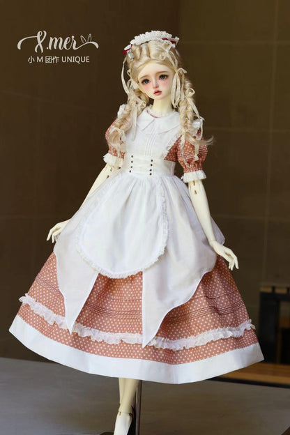 小Mer BJD 1/3 BJD DOLL Patterns - British Maid Dress with Apron-no seam allowance included