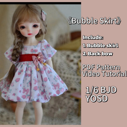 結果 1/6 BJD ドールドレスパターン - バブルスカート - 縫い代なし
