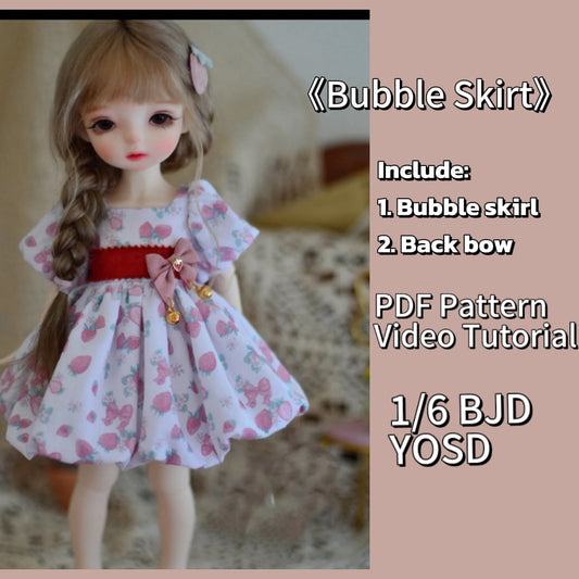 果果 1/6 BJD Doll Dress Pattern - Bubble Skirt - no seam allowance