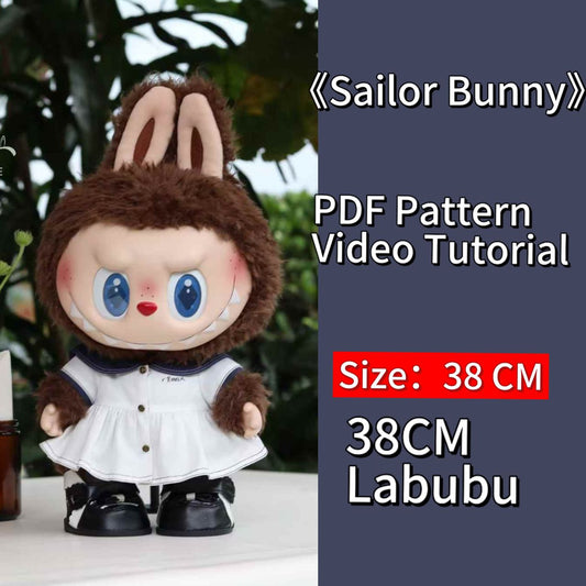 LABUBU Sailor Bunny Pattern – PDF + Video | Fits 38CM