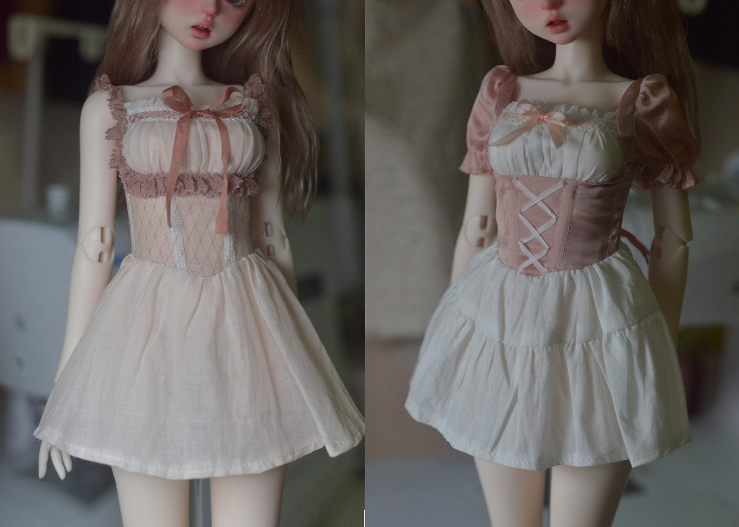 阿吉 BJD 1/6 YoSD BJD DOLL Patterns ShortSleeve Two-Piece Dress Pattern