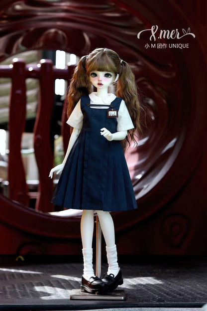 小Mer BJD 1/4 BJD DOLL Patterns School Dress <Blueberry>-no seam allowance included