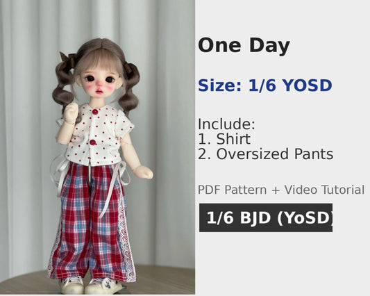 果果 1/6 BJD Doll Dress Pattern - OneDay - no seam allowance