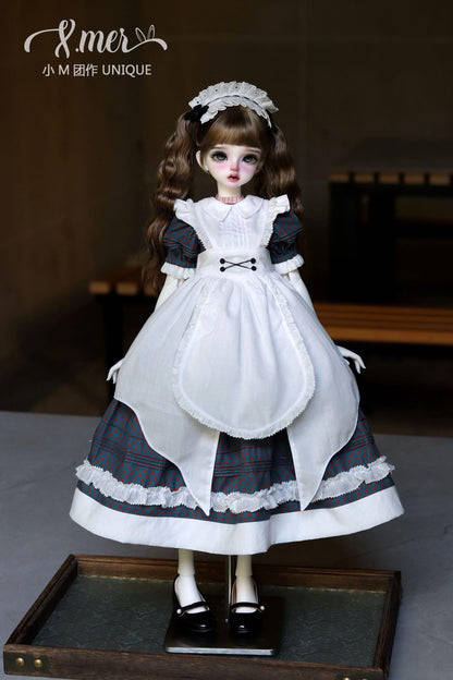 小Mer BJD 1/4 BJD DOLL Patterns - British Maid Dress with Apron-no seam allowance included