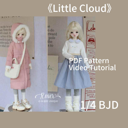 小Mer BJD 1/4 BJD DOLL Patterns -Little Cloud-no seam allowance included