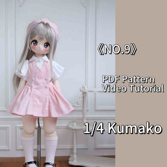 Patrón de vestido para muñeca BJD Kumako 小Mer 1/4 - Love Letter (sin margen de costura incluido)