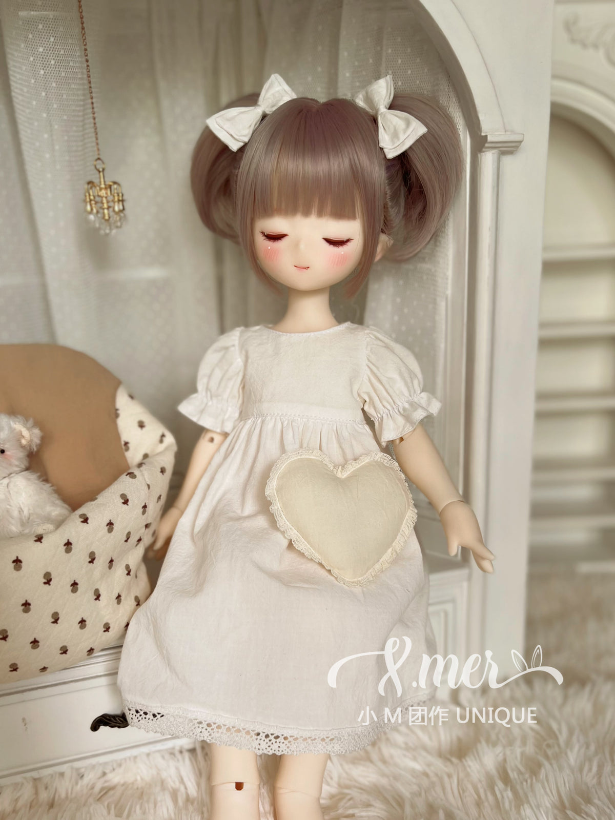 小Mer 1/4 KUMAKO BJD Doll Dress Pattern - Creamy Puff- no seam allowance included
