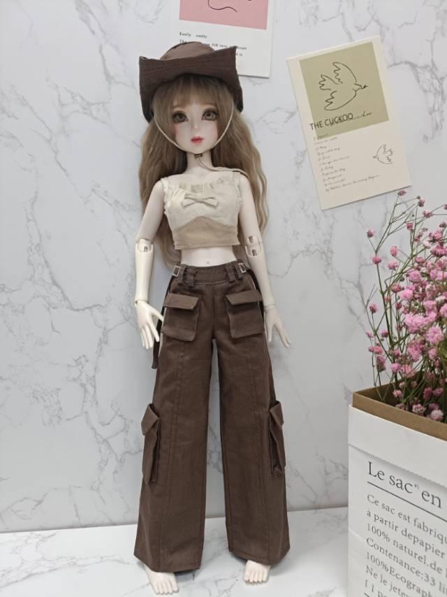 阿彩 1/6 BJD Doll Dress Pattern - Cargopants and skirt, hat, outerwear and spaghetti strapinclue 5mm seam allowance